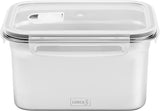 Lurch 240895 Lunchbox Hoge kwaliteit roestvrijstalen veiligheids-/opbergdoos met BPA-vrij plastic deksel 2000 ml Doorzichtige voedselbewaardozen Naty Shop 2000 ml