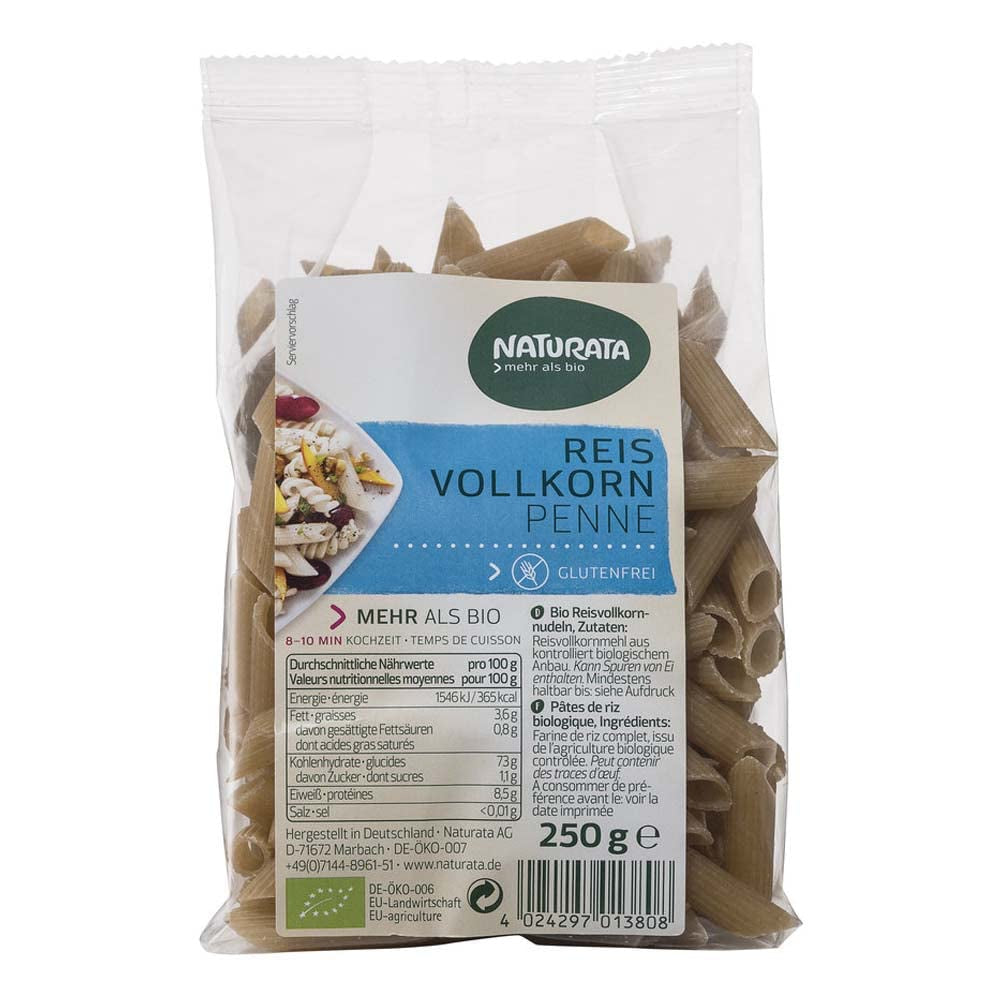Biologische penne, volle rijst (1 x 250g)