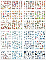 3D-kerstnagelstickers Zelfklevende wateroverdracht Kerstboom Sneeuwvlok Eland Pinguïn Kerstnagelkunst Winternagelontwerpen Kerststickers Nagelaccessoires