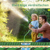 45 m uittrekbare tuinslang, automatisch intrekbare flexibele waterslang, 10 spuitpatronen, TPE 2500D, metalen connectoren, voor extra grote tuinen, landbouw, schoonmaak