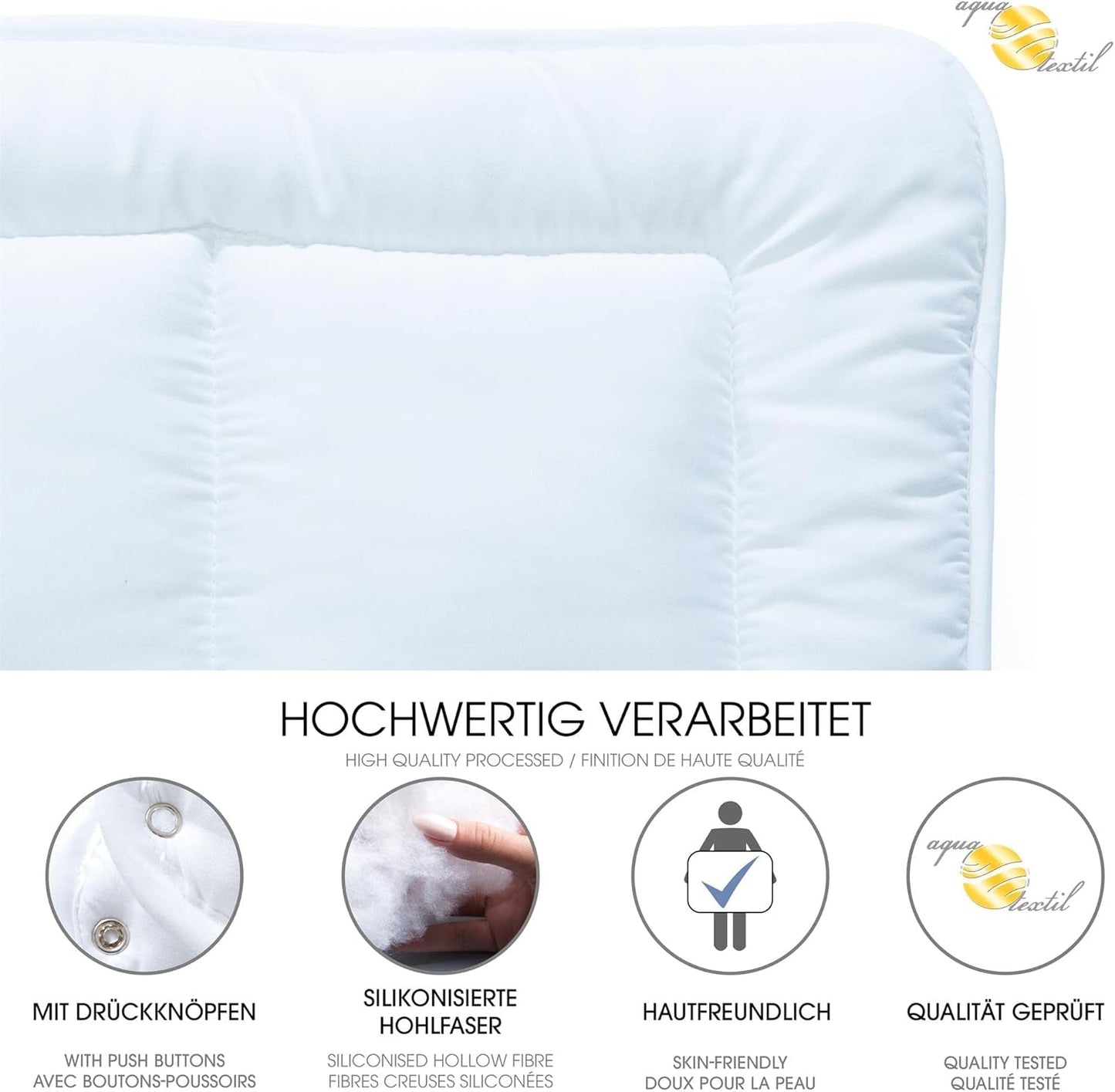 Aqua-Textil Soft Touch Set voor kinderen Dekbed 100 X 135 Cm 250G en 350G met kussen 40 X 60 Cm 150G Dekbed 4 seizoenen Klimaatbeheersing Oeko-Tex Dekbedden en dekbedden Naty Shop