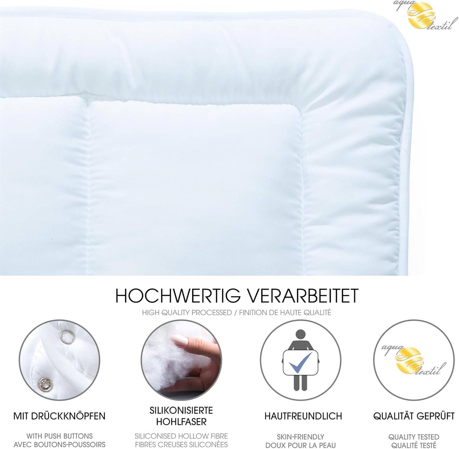 Aqua-Textil Soft Touch Set voor kinderen Dekbed 100 X 135 Cm 250G en 350G met kussen 40 X 60 Cm 150G Dekbed 4 seizoenen Klimaatbeheersing Oeko-Tex Dekbedden en dekbedden Naty Shop