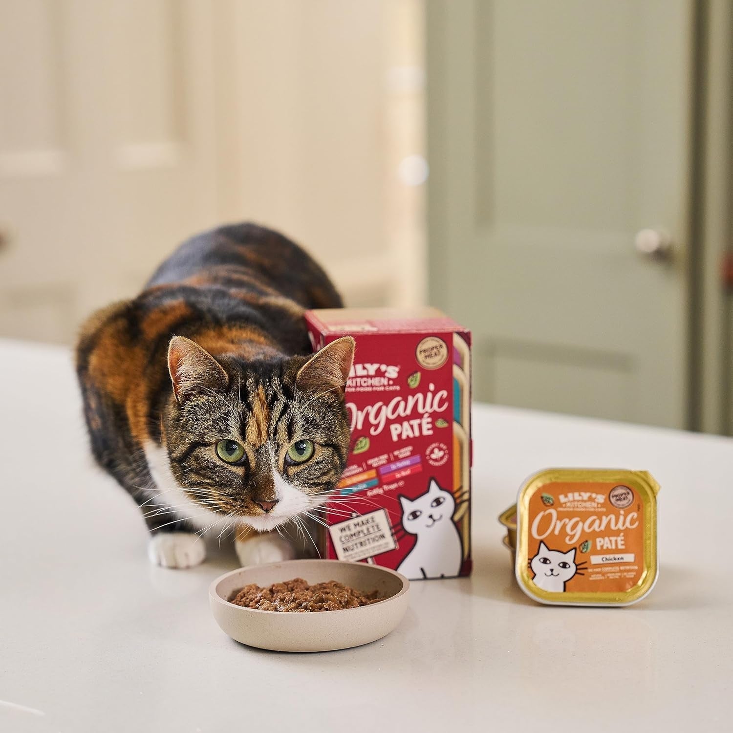 Lily's Kitchen Natuurlijk Ingrediënt Natvoer voor volwassen katten Multi-Tray Pack Biologisch Vlek Graanvrij 4 x (8 x 85 g)
