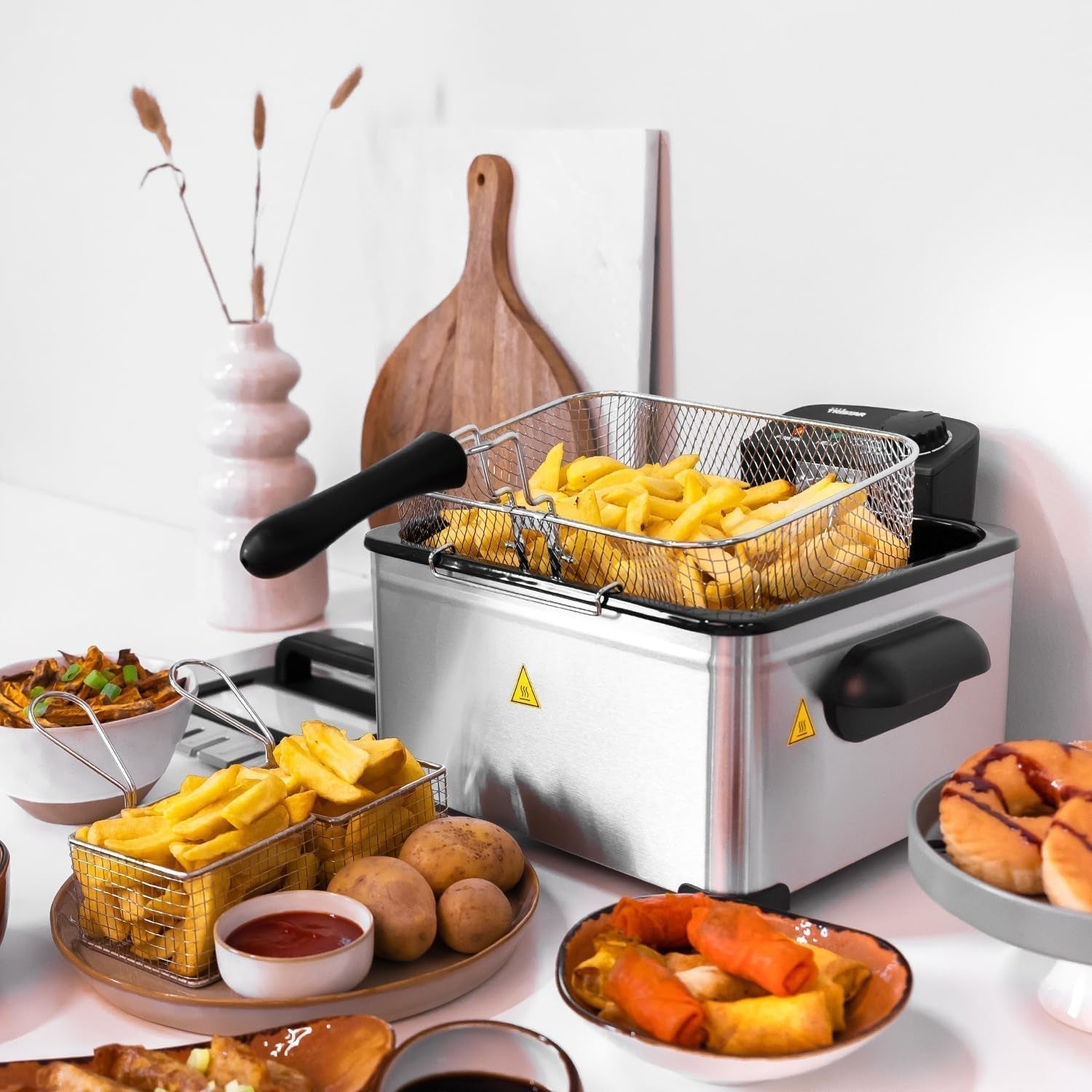 Tristar Friteuse, 1 grote mand en 2 kleine mandjes, regelbare thermostaat, koelzone, 5 liter, 2000 W, FR-6949 Apparaten Naty Shop