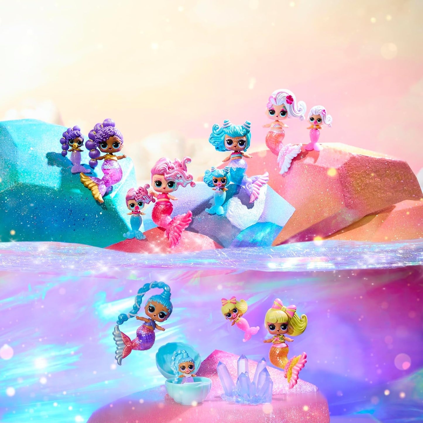 LOL Verrassing! Mermaids Makeover Magic Tots - Echte lipgloss voor jou en je pop om zelf te maken, te mixen en make-up te maken, Leuk waterspel, 6 poppen om te verzamelen - Vanaf 4 jaar