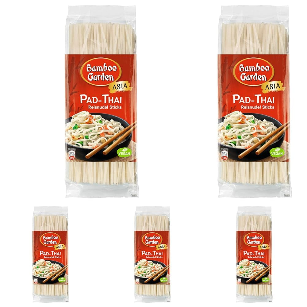 Bamboo Garden - Pad Thai Rijstnoedelsticks, Voor traditionele noedelgerechten zoals Pad-Thai, Veganistisch, 1 x 300 g (Verpakkingsontwerp kan variëren)