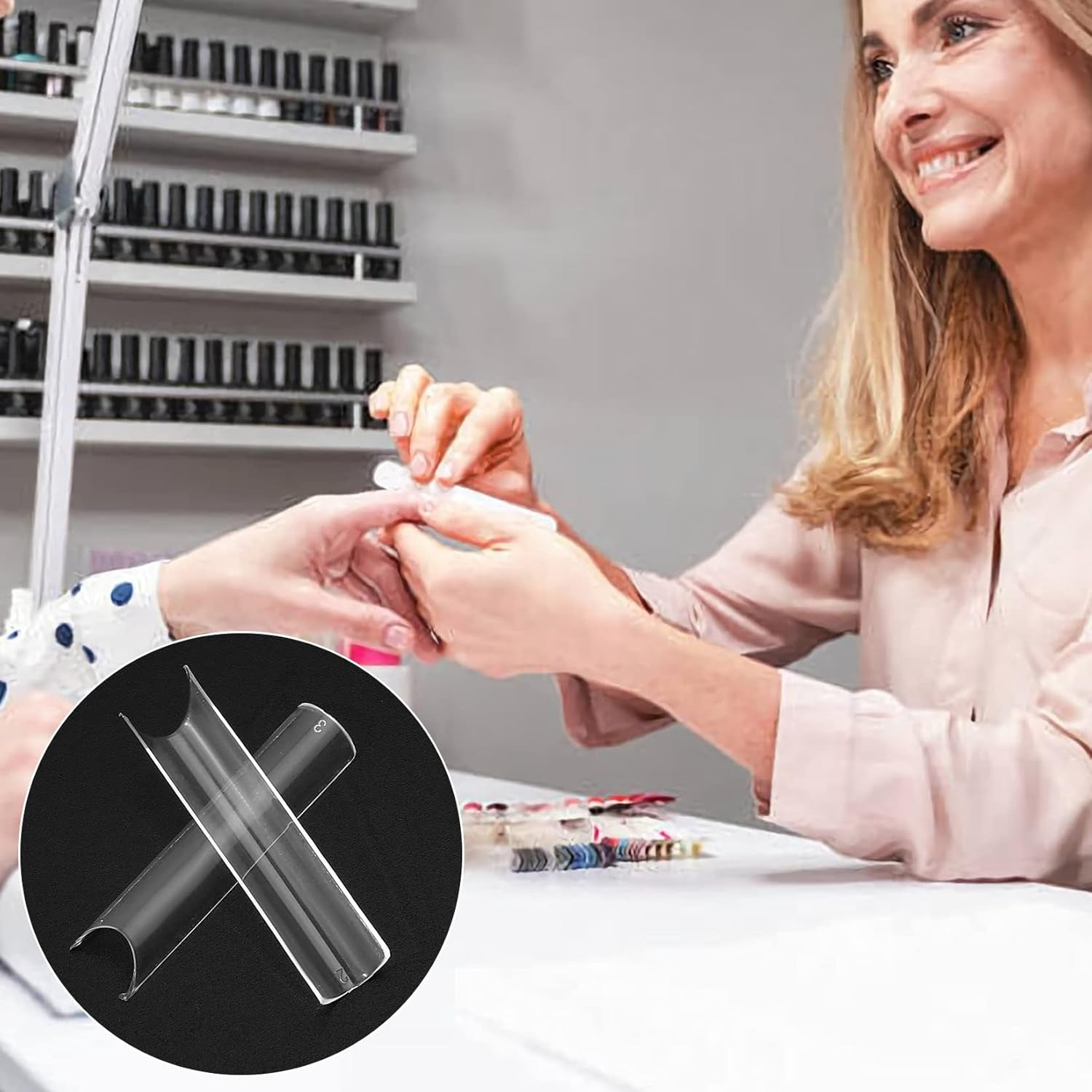 200 stuks valse nageltips, acryl kunstmatige nageltips, Franse valse nageltips, extra lange rechte vierkante duidelijke valse nageltips voor doe-het-zelf nagelsalons