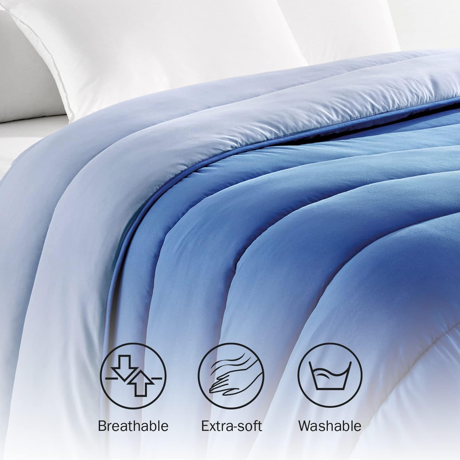 Pikolin Home - Omkeerbaar dekbed 300 G - Tweekleurige Scandinavische vulling - Voor bed 100/105 - Met veren gevuld, Warm, Ademend, Lichtgrijs/natuurlijk grijs, 180 X 220 Cm Dekbedden en dekbedden Naty Shop