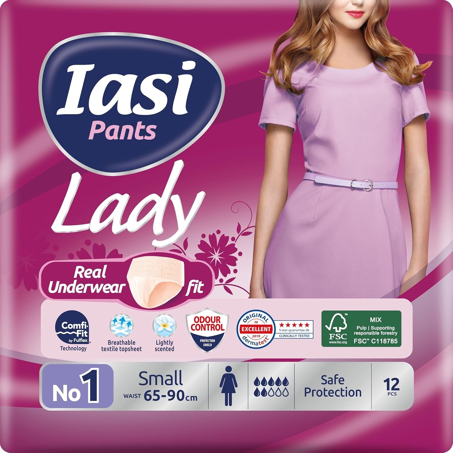 LADY Broek 48 Wegwerpbroekje voor urine-incontinentie Absorptievermogen Grote maat S voor dames 48 stuks