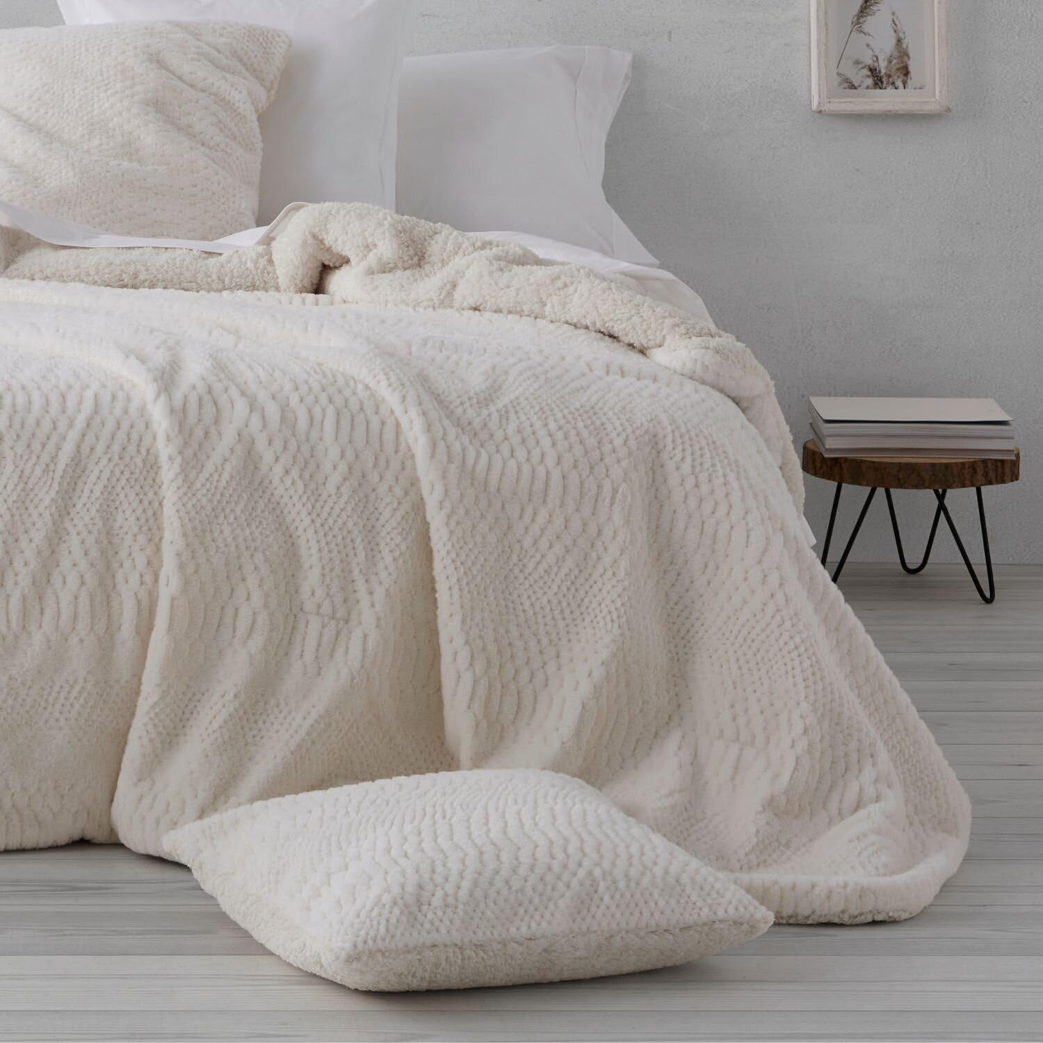 Winterdekbed van crème synthetisch lamsleer, Ancho 135 Cm Dekbedden en dekbedden Naty Shop