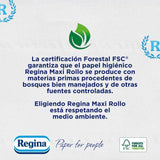 Regina Maxi-Roll - 4 rollen toiletpapier, 500 2-laags vellen per rol, ruim drie keer een standaardrol, 60% gerecyclede plastic verpakkingen, 100% Fsc-gecertificeerd papier
