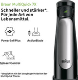 Braun Multiquick 7 MQ 7035X Stabmixer - Pürierstab Mit Abnehmbarem Edelstahl Mixfuß Mit Activeblade Technologie Zum Pürieren Der Härtesten Ingredient, Inkl. 3-delige set Zubehör, 1000 watt, Schwarz Kitchen Naty Shop