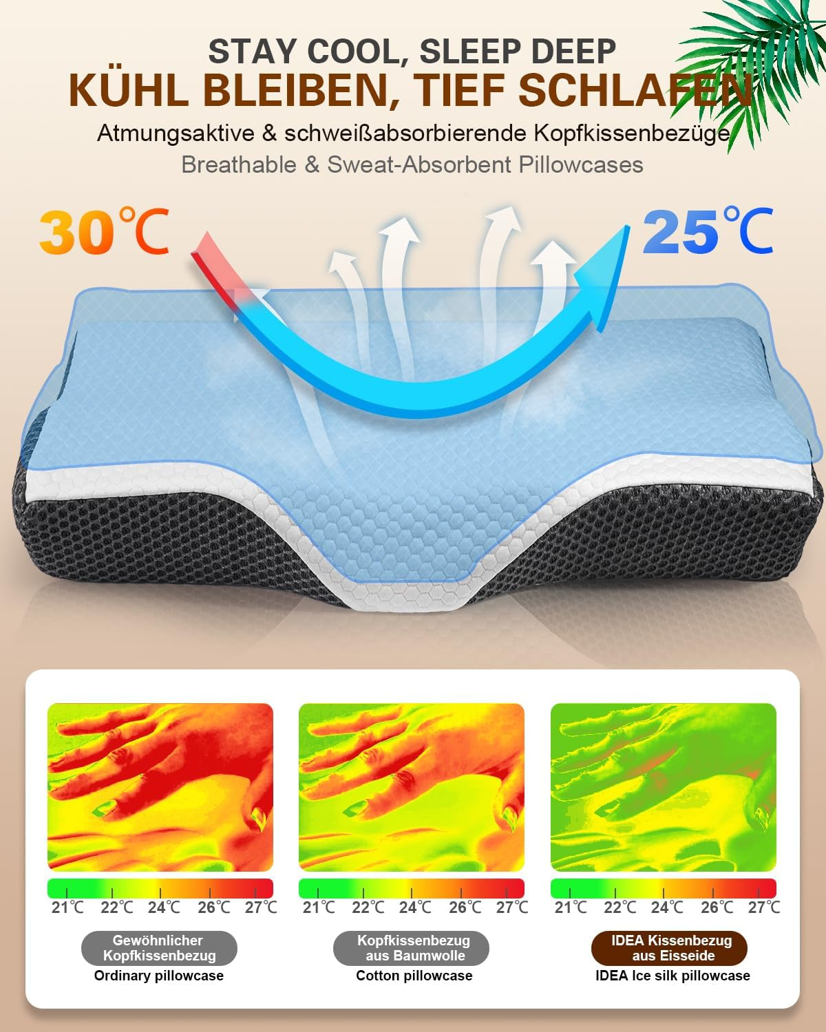 Nekpijnkussen, ergonomisch orthopedisch nekkussen, zijrug buikkussen van memory foam, anti-snurkkussen voor mannen vrouwen (62 * 34,5 * 12/8CM) Cervicale orthopedische kussens Naty Shop