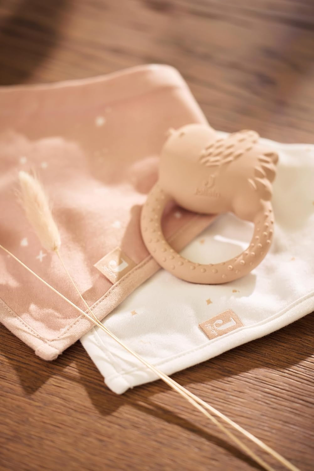 Jollein natuurrubber babybijtring - prachtige vogels - babybijtring - tandjeshulpmiddel - onschadelijk en BPA-vrij - babyspeelgoed