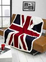 Rapport Union Jack Flag Extra Zacht Fleece Bed/Bankdeken Rood/Wit/Blauw. Rapportbedden en dekens