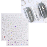 JMEOWIO Nagelsticker Aurora 12 Blatt Nail Art Sticker Selbstklebend Nagelaufkleber Holografisches Stern Herz Decoratie Nageldesign Zubehör