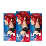 Live ultraheldere of pastelrode haarverf, 3 stuks, semi-permanente kleur, gaat tot 15 wasbeurten mee - 092 Pillar Box Red Naty Shop Pillar Box Red Hair Dye, 3 stuks (pak van 1)