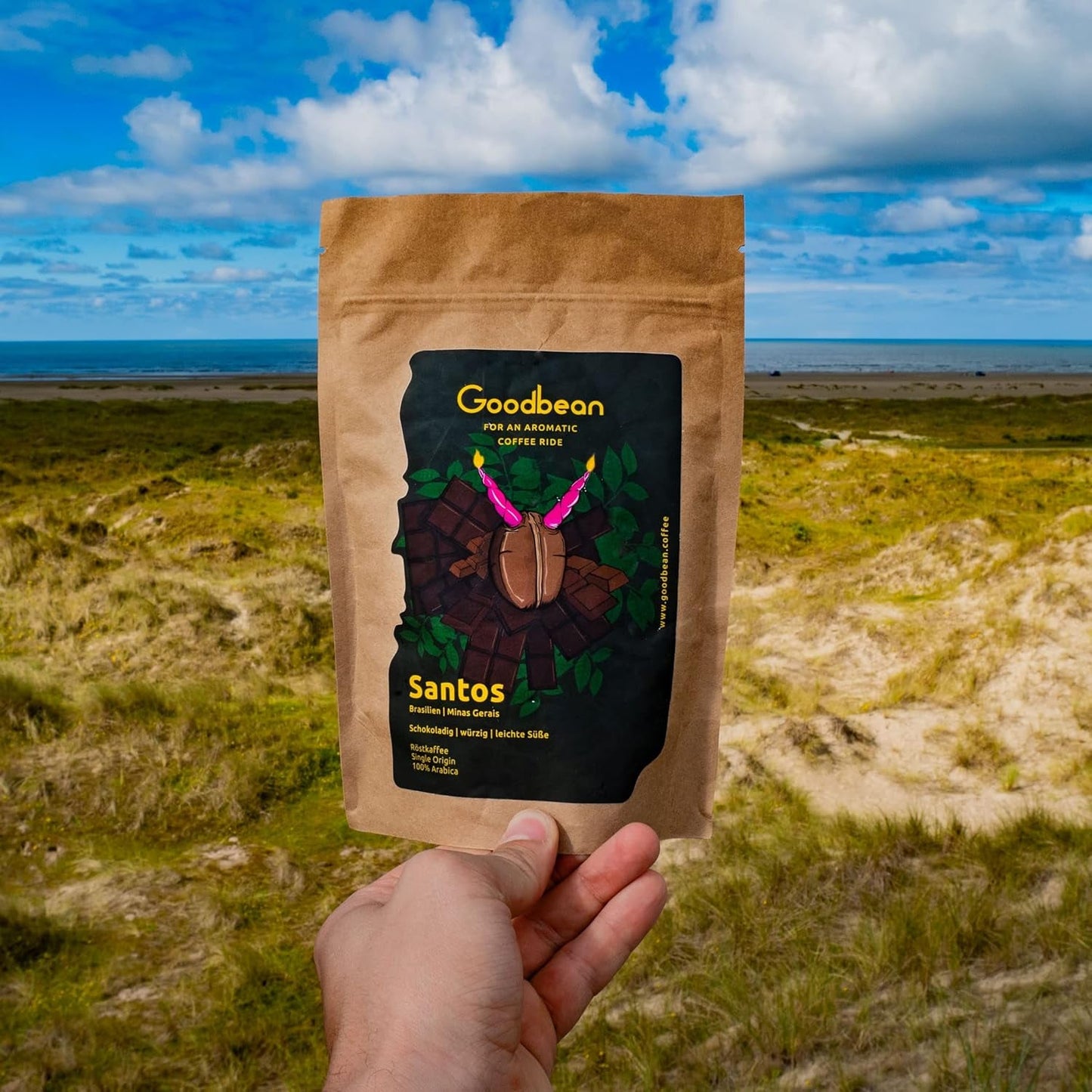 Santos | Koffiebonen 2500g - 100% Arabica uit Brazilië | voor espresso, cappuccino of sterke filterkoffie | Omni gebraad | Klassieke koffie - de perfecte kennismaking met speciale koffie