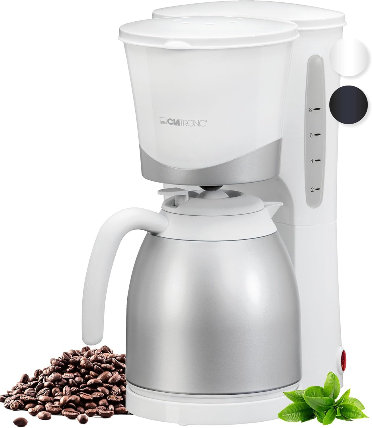 Clatronic® koffiezetapparaat met thermoskan | voor 8-10 koppen koffie | zonder temperatuurverlies | koffiezetapparaat met filter | 1 liter | Espresso | Filterkoffiezetapparaat met thermoskan | KA 3327 zwart