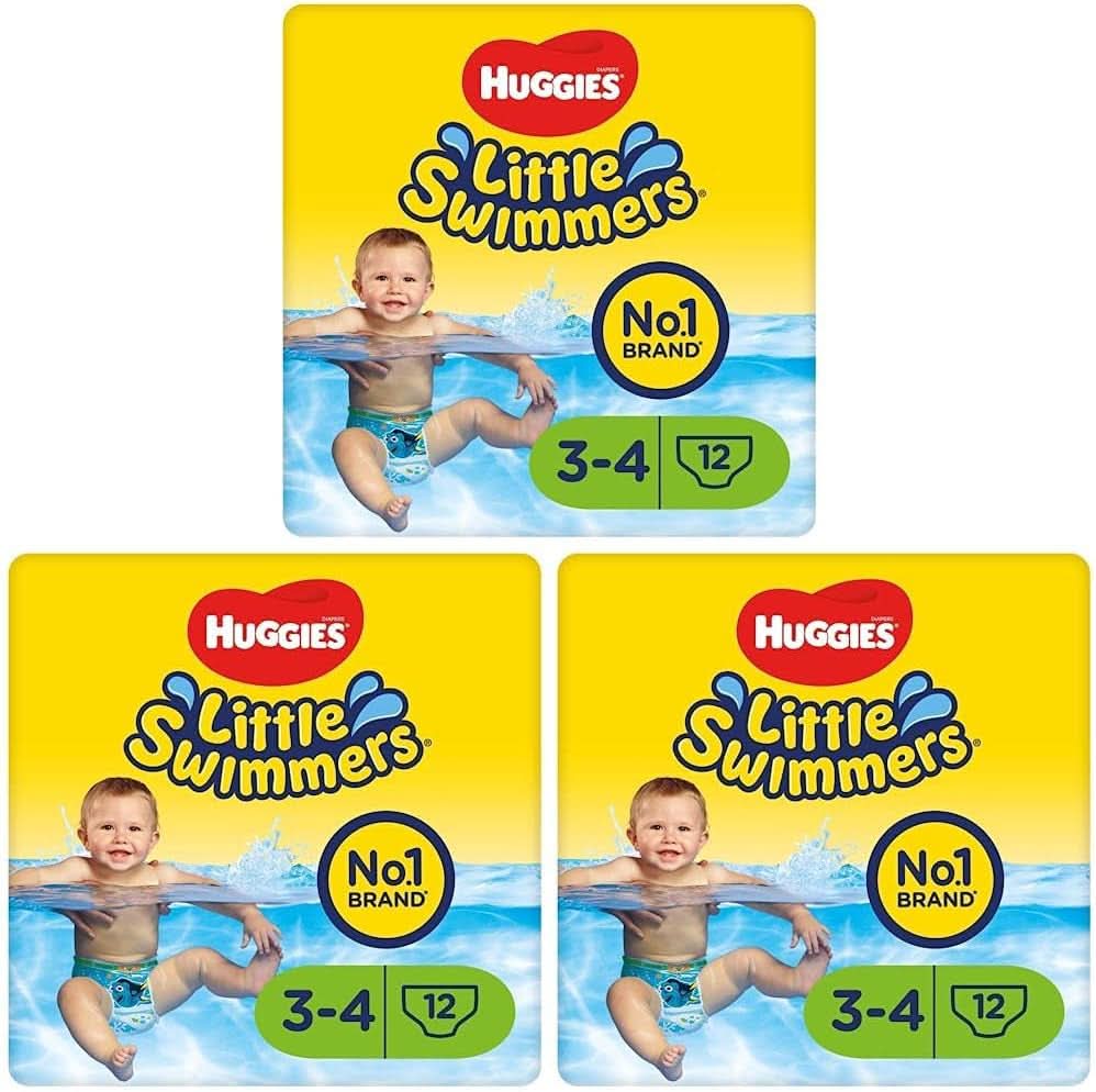 Huggies Little Swimmers Schwimmwindeln Größe 3/4 7-15 Kg 3Er Packung (1 X 12 Stück, Stuk)) Naty Shop