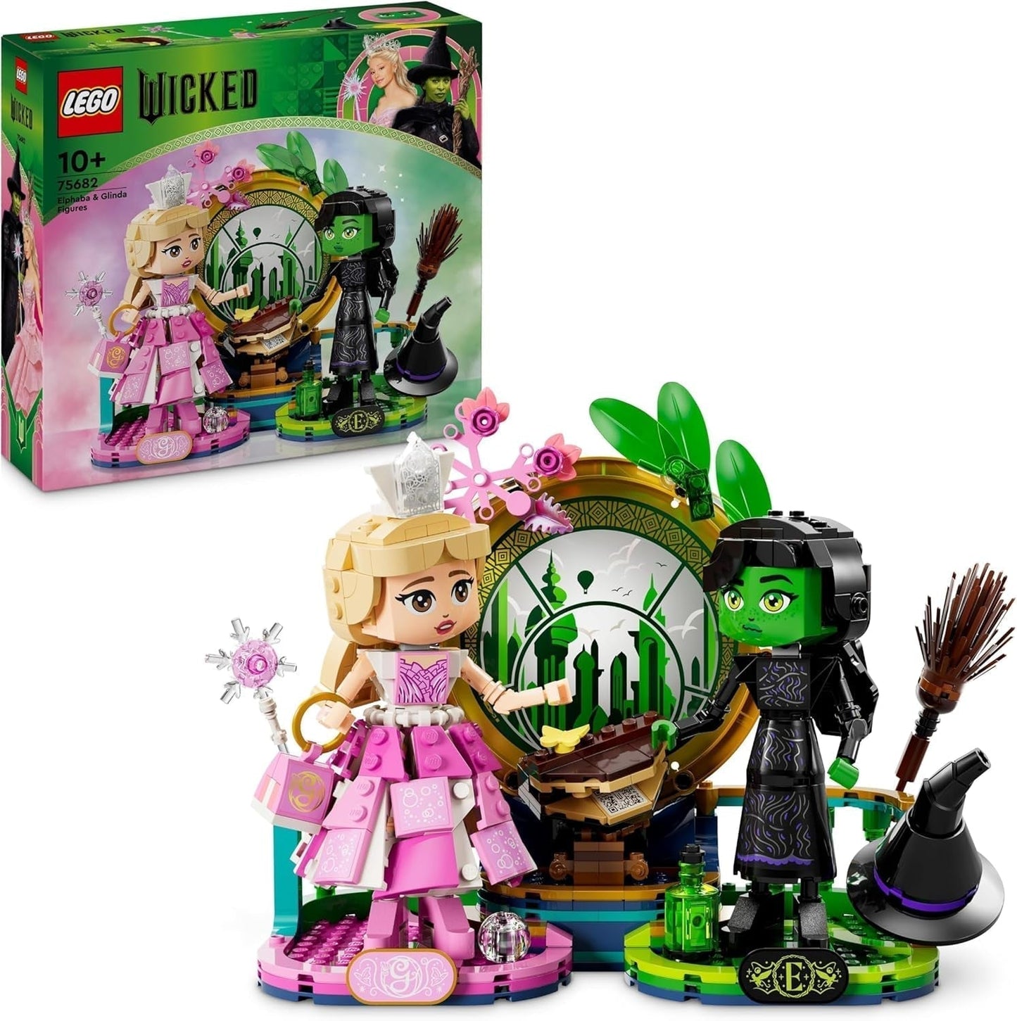 LEGO Wicked Elphaba en Glinda poppen - Heksen van Oz verzamelspeelgoed - Creatief cadeau voor meisjes vanaf 10 jaar en filmfans - 75682 Bouwsets Bekijk de standaardtitel van de LEGO Store