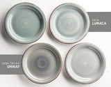 MÄSER 931612 Bel Tempo II vintage serviesset voor 6, 30 stuks, gecombineerd servies in blauw handgeschilderd keramiek, steengoed, rookblauw