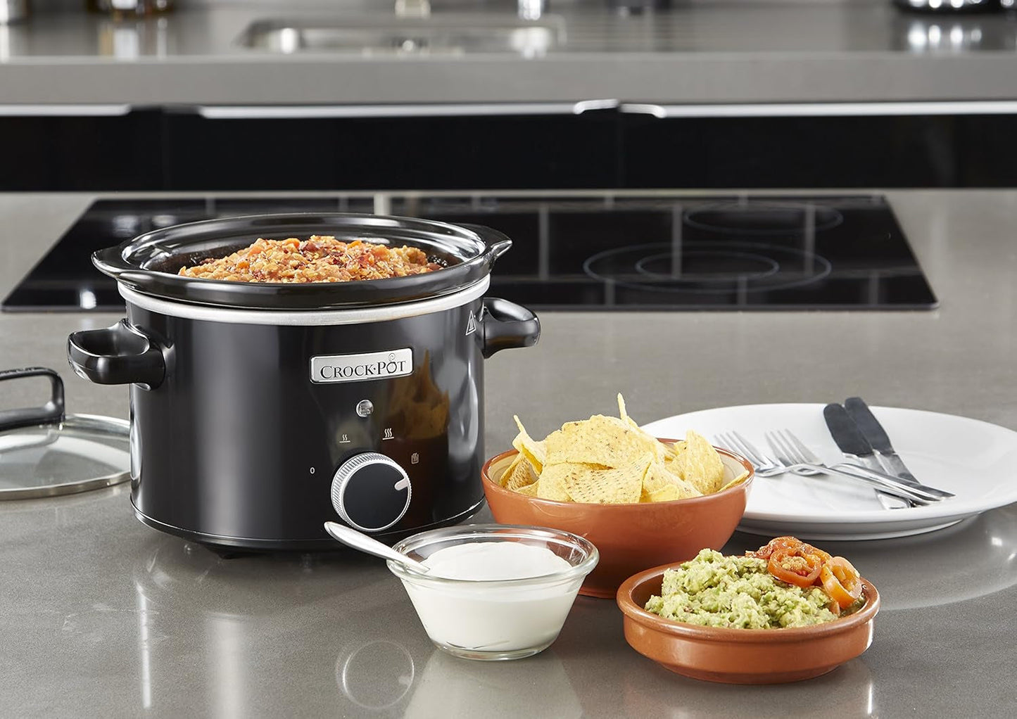 Slowcooker Crockpot, uitneembare keramische kom, eenvoudig schoon te maken, 2,4 liter (1-2 personen) Slowcooker Naty Shop
