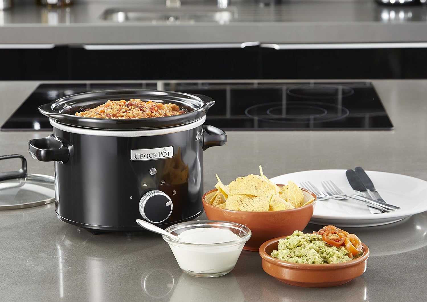 Slowcooker Crockpot, uitneembare keramische kom, eenvoudig schoon te maken, 2,4 liter (1-2 personen) Slowcooker Naty Shop