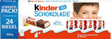 Kinder Chocolate - Gevulde melkchocoladerepen - 1 pakje met 24 individuele repen (24 x 12,5 g).