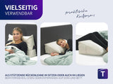 Traumnacht Cosy Back kussen, leeskussen, 70 x 40 cm beige, afneembare en wasbare hoes van 100% polyester, praktisch zijvak, Oeko-Tex gecertificeerd, geproduceerd volgens Duitse kwaliteitsnormen
