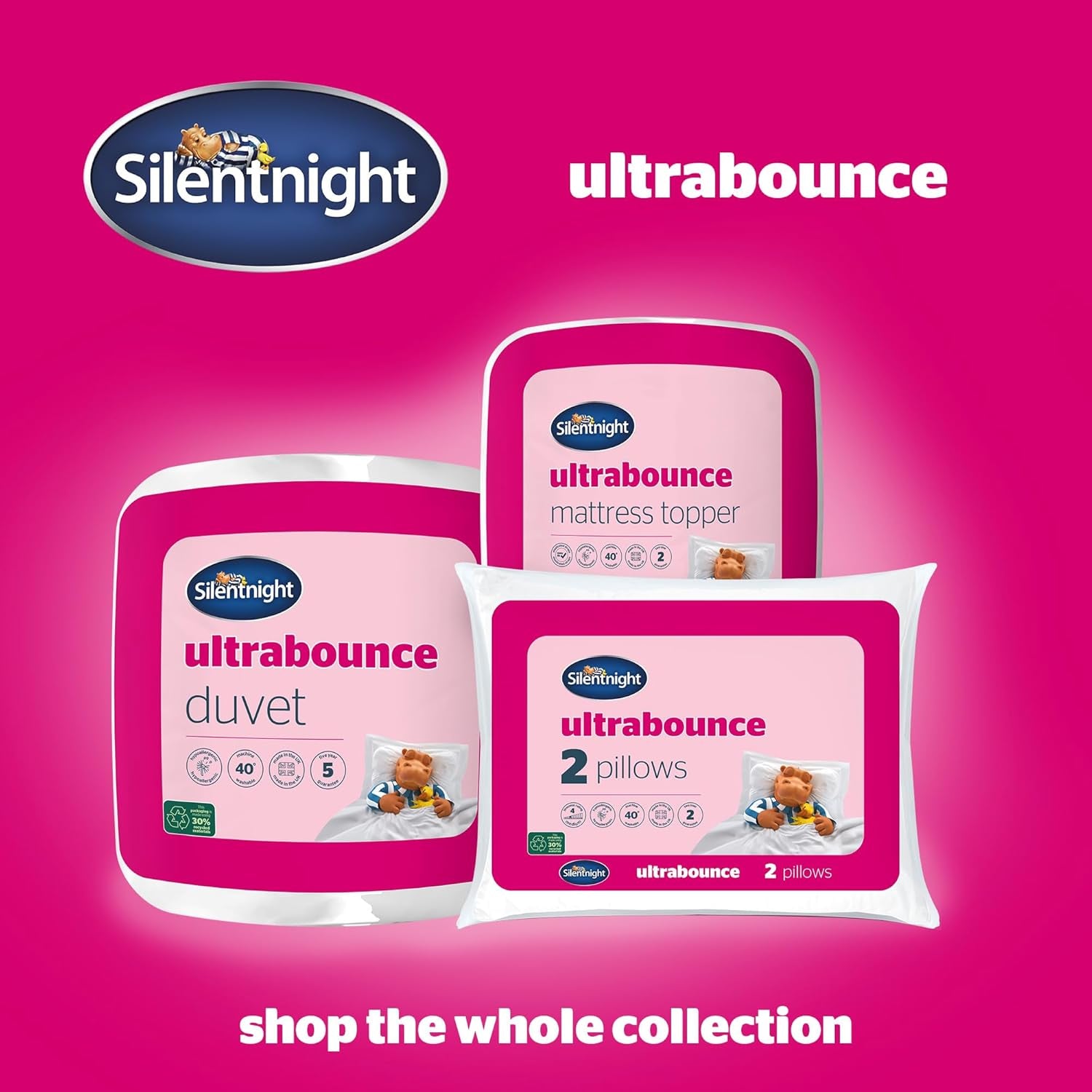 Silentnight "Ultrabounce" dekbed, microvezel, wit, eenpersoonsbed Dekbedden en dekbedden Naty Shop