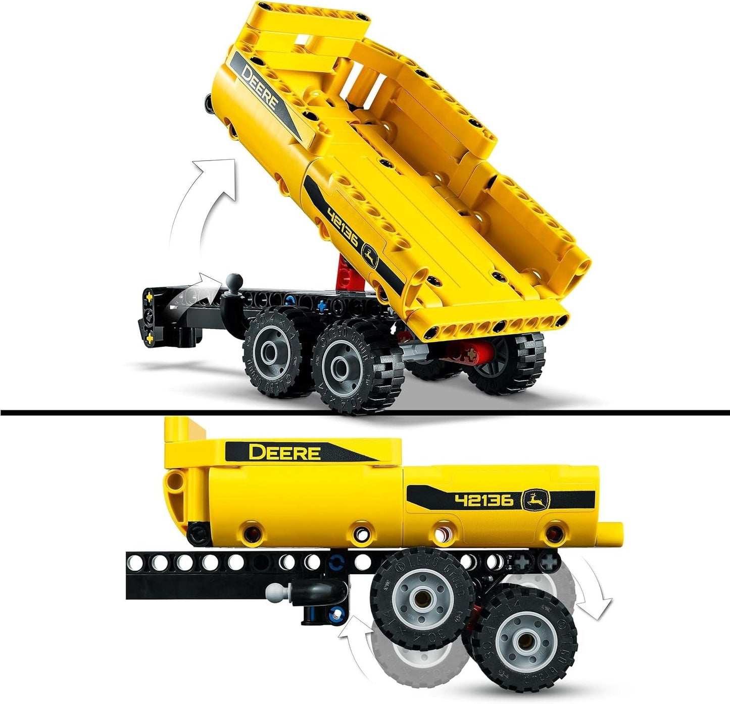 LEGO Technic John Deere 9620R 4WD-tractor met kipper Klassiek landbouwspeelgoed voor kinderen, jongens en meisjes, 8 jaar oud, verzamelmodelset 42136 Bouwsets