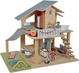 Eichhorn - Poppenhuis met accessoires - incl. meubilair en 3 figuren, ongemonteerd, houten, 25 stuks, 53x36x44 cm, vanaf drie jaar
