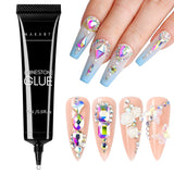 Makartt Strass zelfklevende gel - 15 ml UV-nagellijmset met roze nagelbedels Hartcirkel Nagelsieraden en nageldesignaccessoires voor thuismanicure Valentijnsdagcadeau