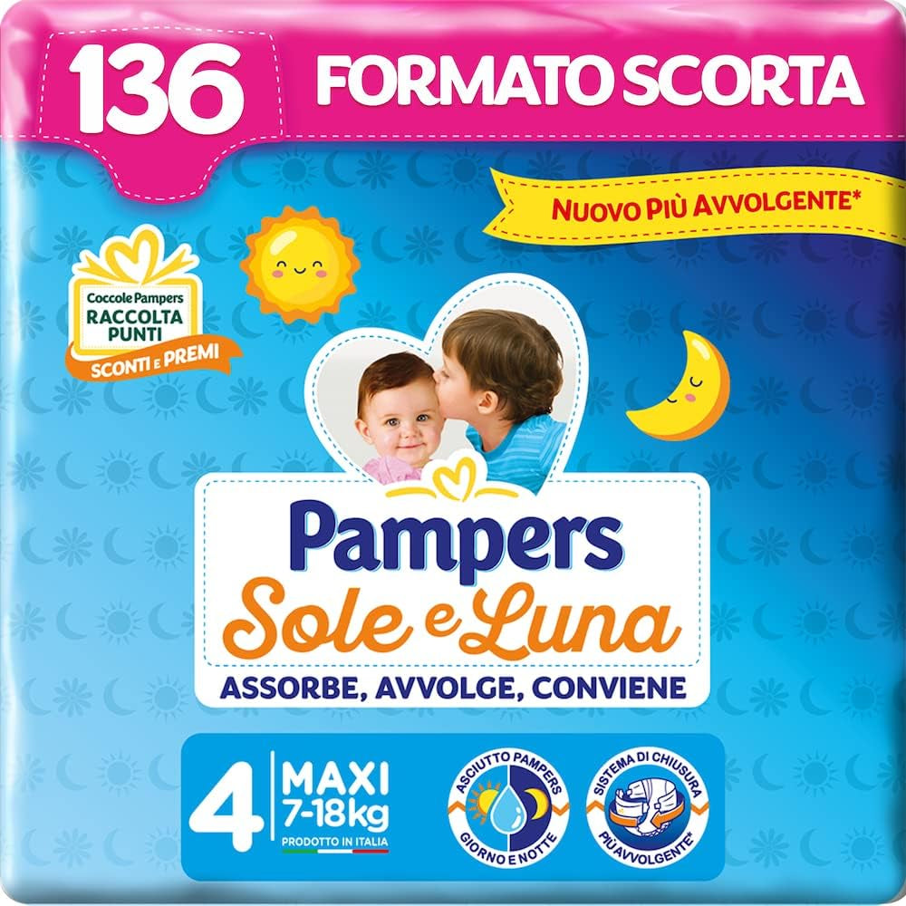 Pampers Sun and Moon Luiers, Unisex, Junior, Maat 5 (11-25 kg), 120 Luiers