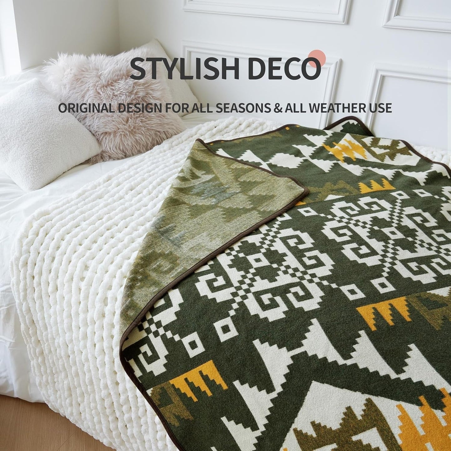 ACUSHLA 200,7X160 Cm, 1,7 Kg, deken, wollen deken, warme reisdeken, gebreide deken, decoratief, dekens voor bank, stoel, bank, bed, woonkamer, camping, geschikt voor alle seizoenen Ww203 Bedden en dekens Besuche den ACUSHLA-Store