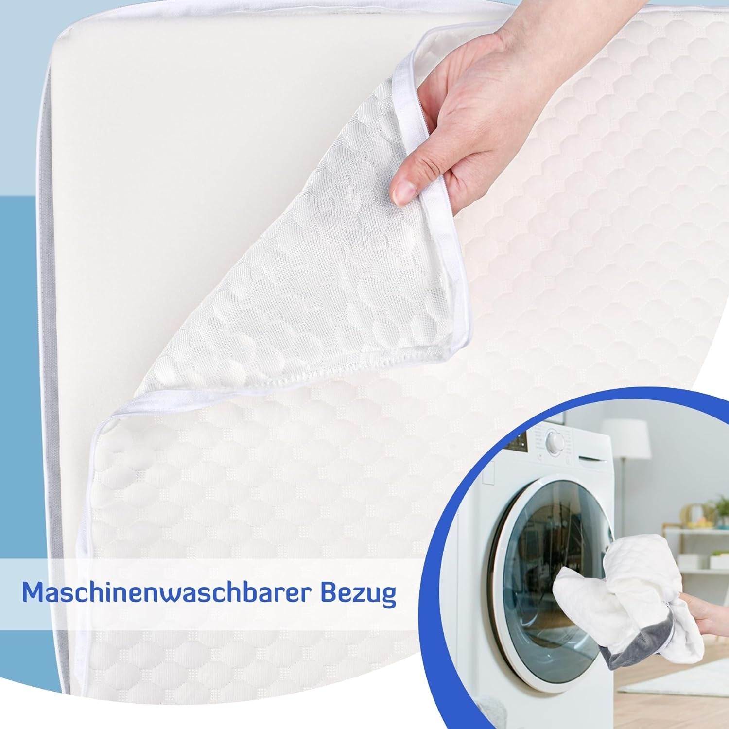 KINDEREN Verstelbaar wigkussen, leeskussen van schuim met hoge dichtheid voor bed en bank, ergonomisch bedwighoofdkussen voor slaaprefluxapneu, beenkussen/rugkussen voor spelen en lezen (wit en grijs)