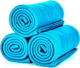 ALCLEAR 3 stuks Oeko Tex fleece dekens, kleur: antraciet, groot formaat 130X160 Cm, ruim 200 G/M2, bankdeken bankdeken deken woonkamerdeken, picknickdeken bankspreideken bedden en dekens Beuche den ALCLEAR-Store Turquoise 3 stuks 130X160 Cm