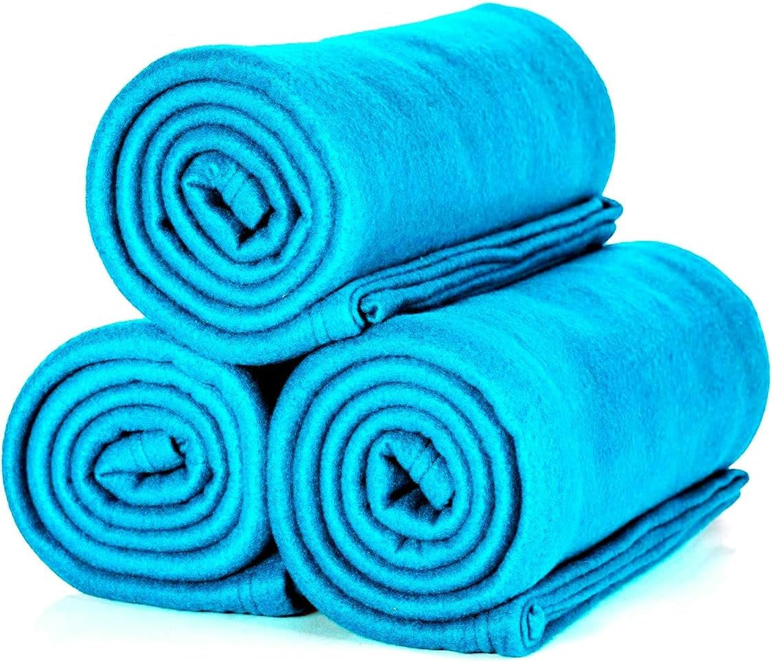 ALCLEAR 3 stuks Oeko Tex fleece dekens, kleur: antraciet, groot formaat 130X160 Cm, ruim 200 G/M2, bankdeken bankdeken deken woonkamerdeken, picknickdeken bankspreideken bedden en dekens Beuche den ALCLEAR-Store Turquoise 3 stuks 130X160 Cm