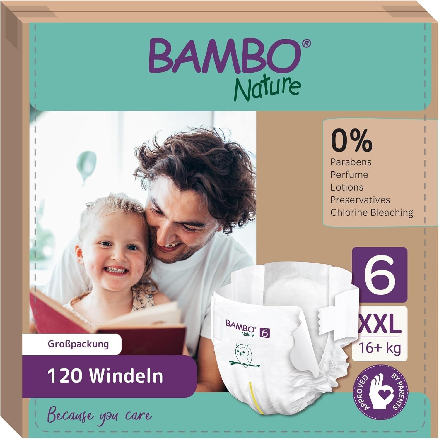 Bambo Nature Babyluiers, maat 1 (2-4 kg), maanddoos van 132 stuks | Premium luiers met verbeterde lekbescherming | Ultiem comfort en vrijheid voor pasgeborenen | Dermatologisch geteste luiers