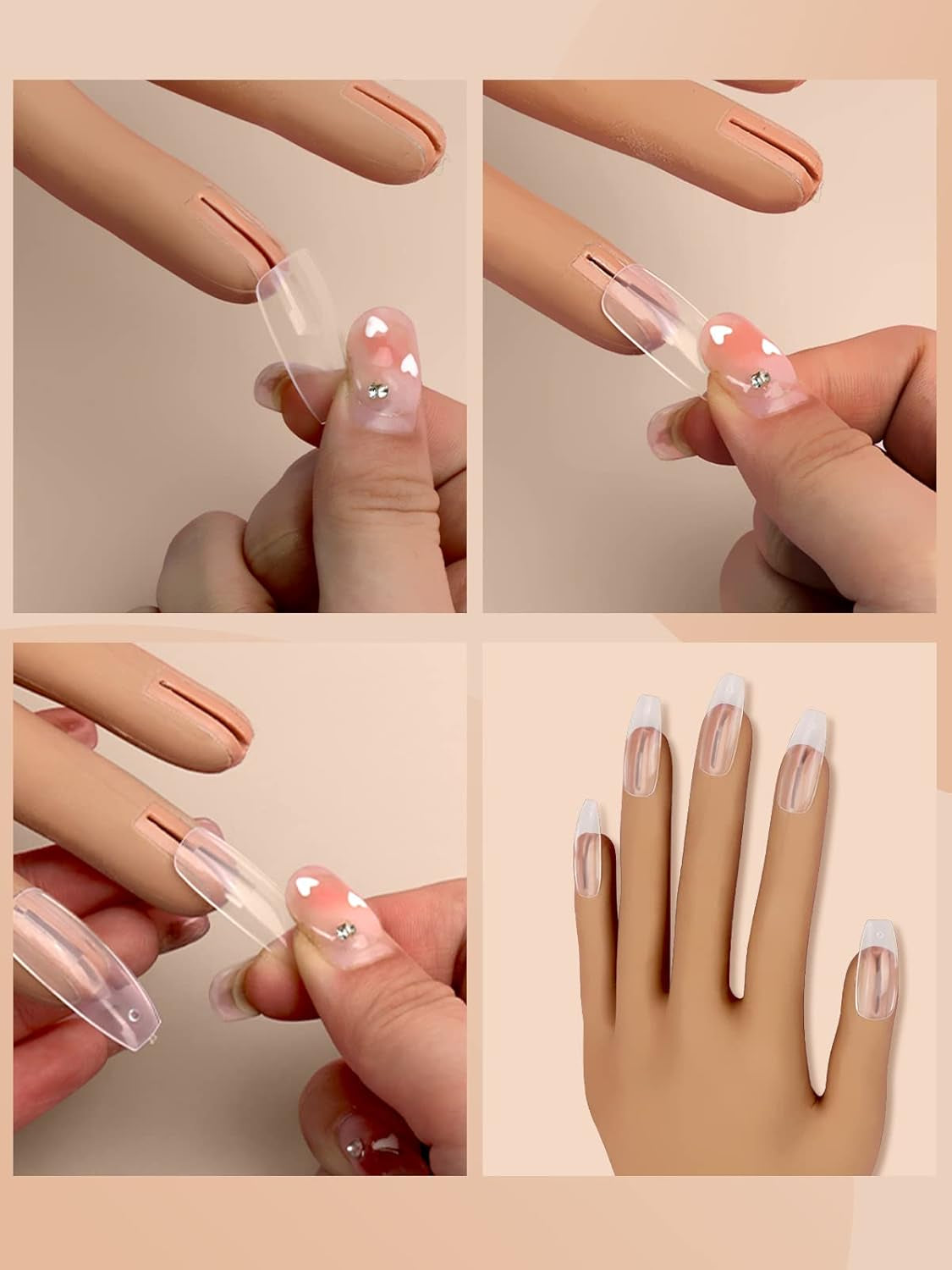 200 stuks transparante vervangende nageltips: acryl nageltips voor handoefeningen voor nagelontwerp