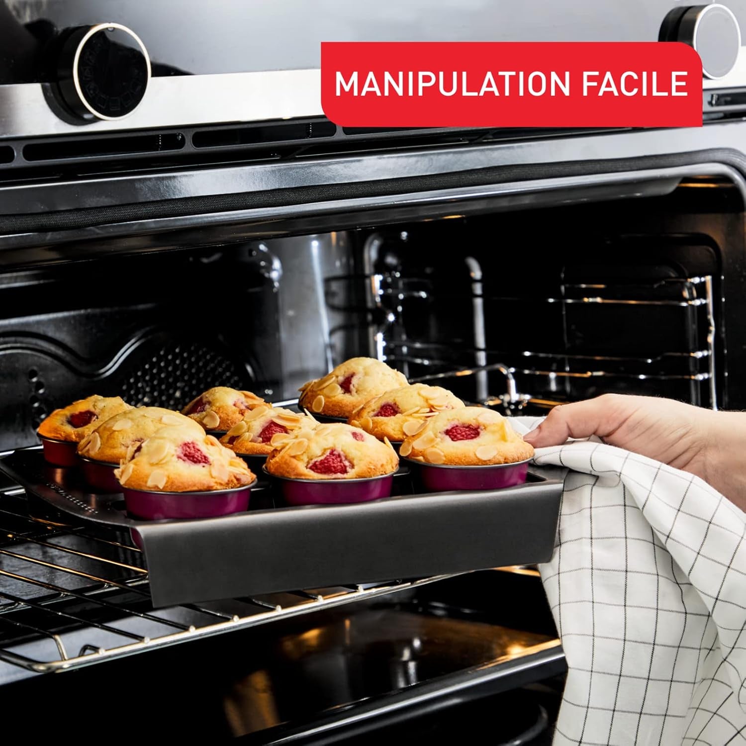 Tefal Creabake J3089304 3 Stück Brioche-Backform Antihaft-Beschichtung, Leicht Entnehmbar, Stapelbar, Einfache Austellung, Backform Vormen en bakplaten Naty Shop