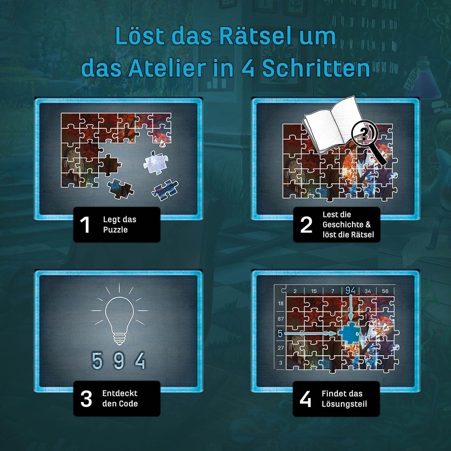 KOSMOS 683979 EXIT® puzzel: The Hidden Studio 500-delige puzzel voor volwassenen en kinderen 10+ Escape Room puzzel voor beginners Puzzel Naty Shop
