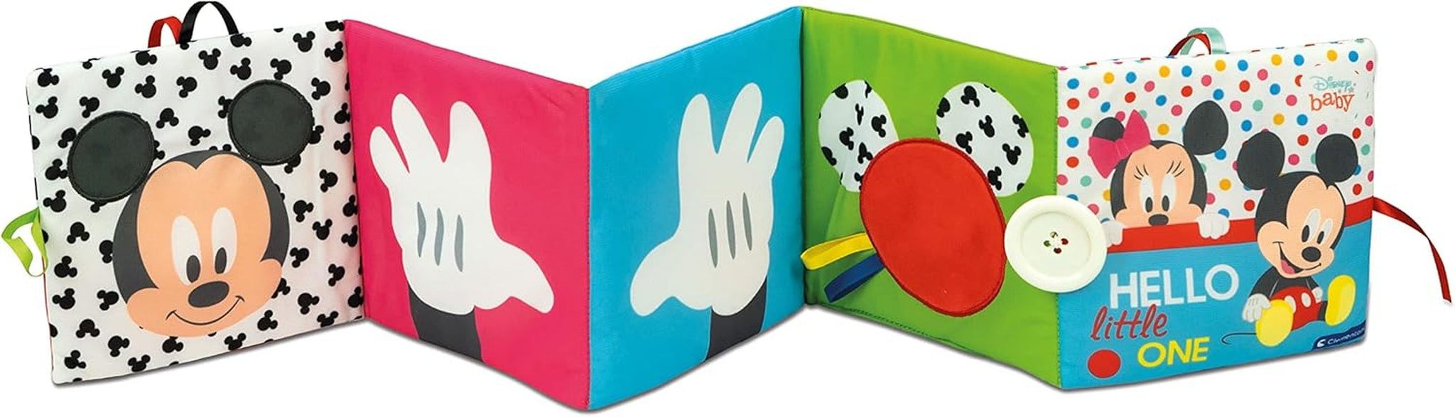 Clementoni 17721 Disney Baby - stoffen boek, veelzijdig babyreisspeelgoed, knetterend en piepend prentenboek voor pasgeborenen 0 maanden babyspeelgoed Naty Shop standaardtitel