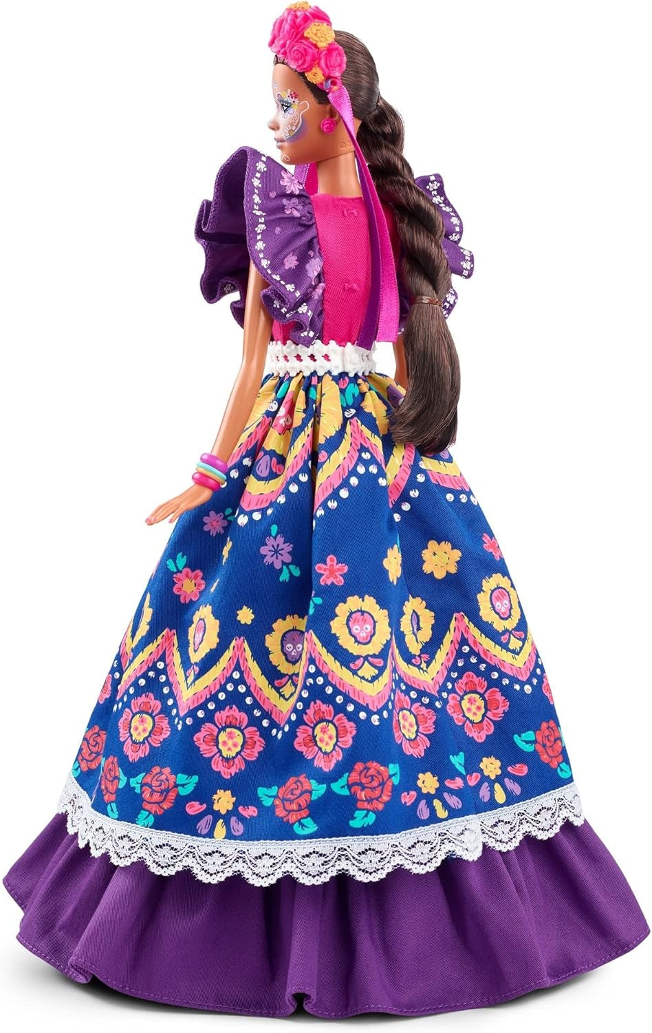 2022 Día De Muertos Barbiepop met gegolfde traditionele jurk, bloemenkrans en Calavera-gezichtsverf, cadeau voor verzamelaars