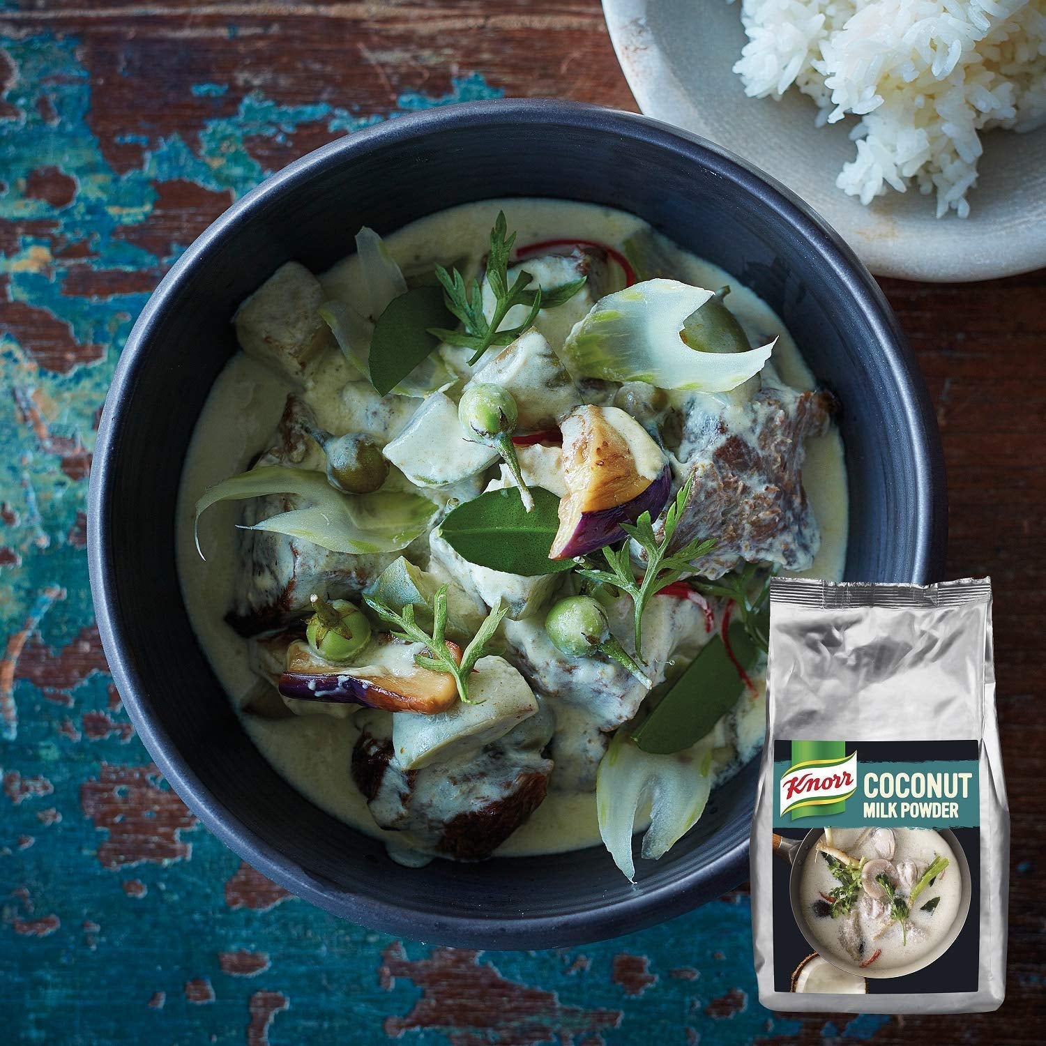 Knorr Kokosmilch Pulver (Melkpoeder aus 20 frischen Kokosnüssen, ergibt 6,6 Liter Kokosmilch) 1er-pakket (1 x 1 kg)