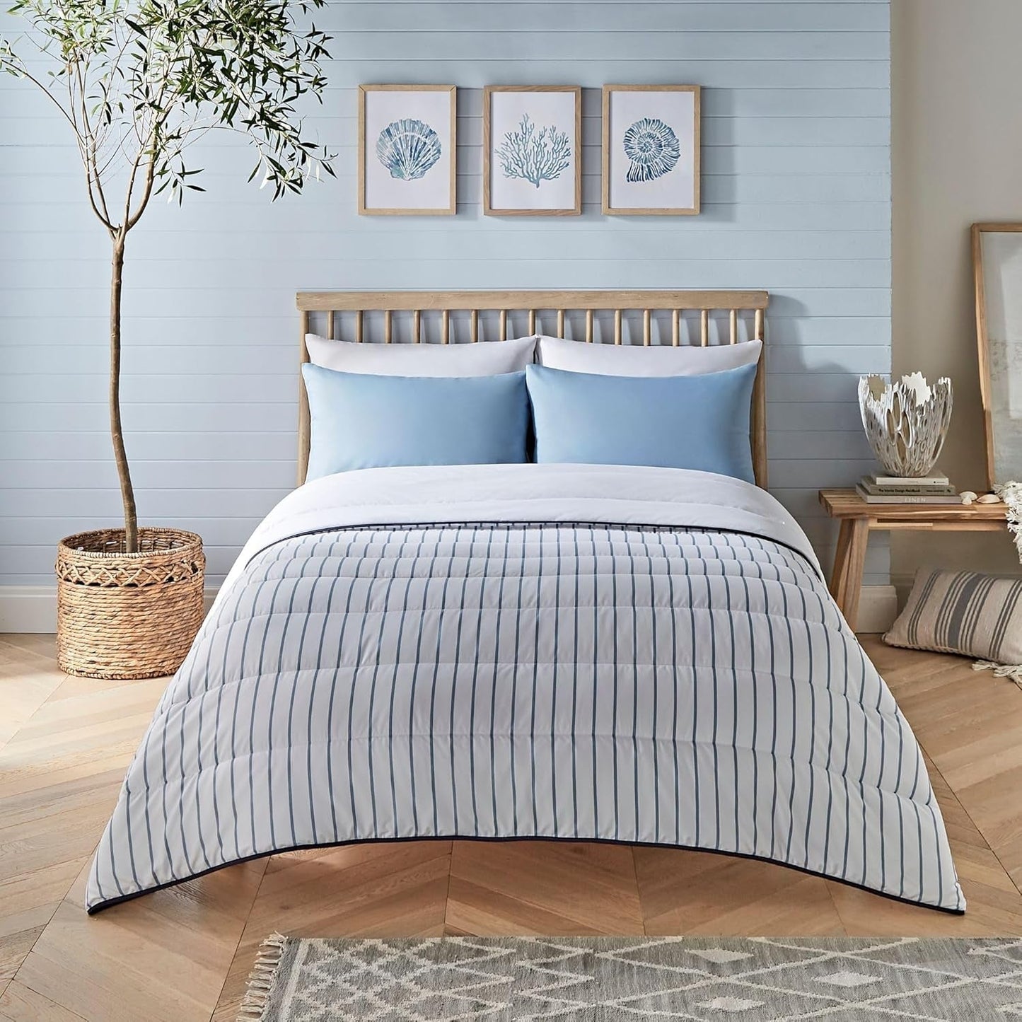Night Lark dekbed zonder dekbed Super King 6 Tog lente zomer - abstracte golven. Superzachte, comfortabele en lichtgewicht deken. Machinewasbaar en sneldrogend, alles-in-één omkeerbare kussensloopset Naty Shop Quilts & Quilts Gebreide Strepen King Size