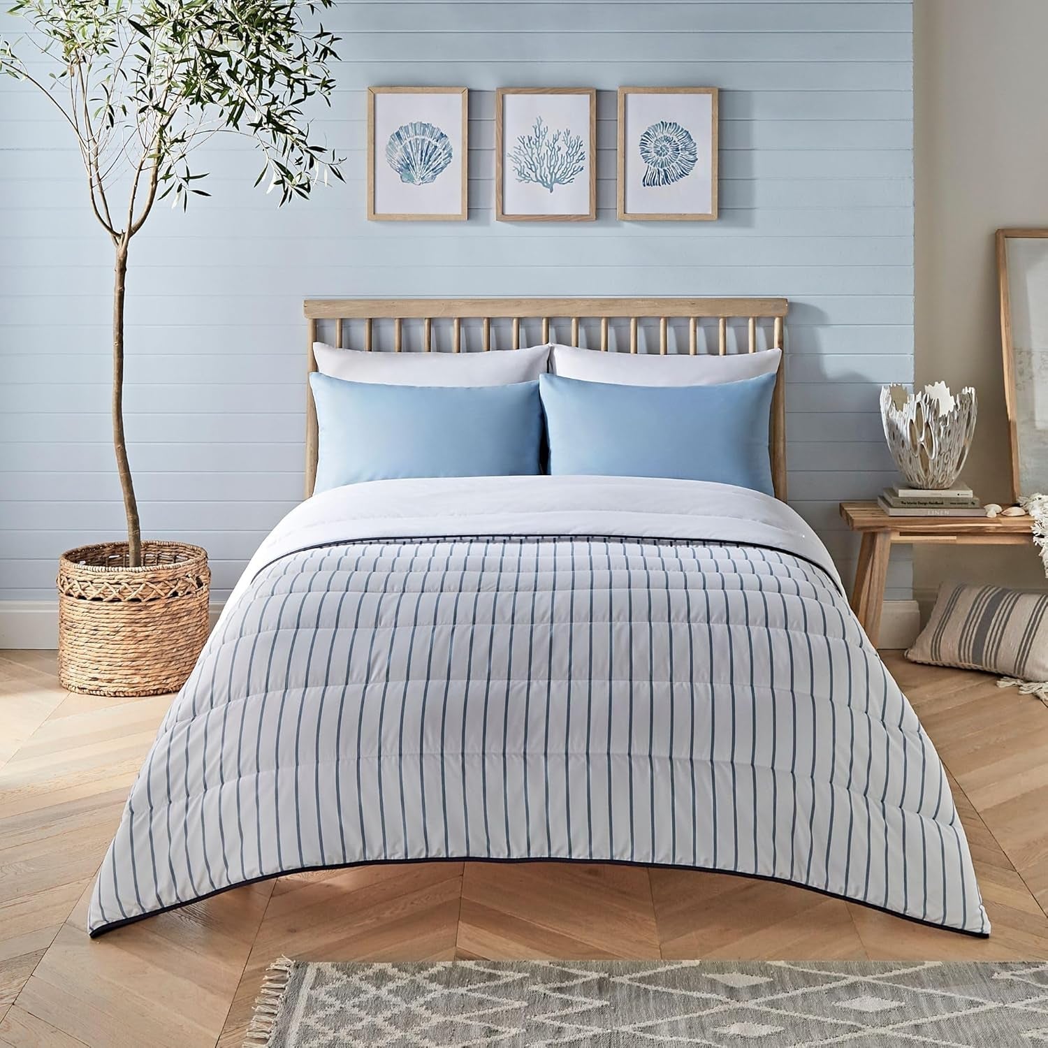 Night Lark dekbed zonder dekbed Super King 6 Tog lente zomer - abstracte golven. Superzachte, comfortabele en lichtgewicht deken. Machinewasbaar en sneldrogend, alles-in-één omkeerbare kussensloopset Naty Shop Quilts & Quilts Gebreide Strepen King Size