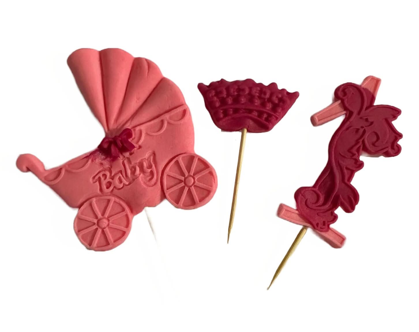 Eetbare suikerdecoratie, nummer 1, roze/fuchsia decoraties van Sugar Paste Nati Shop