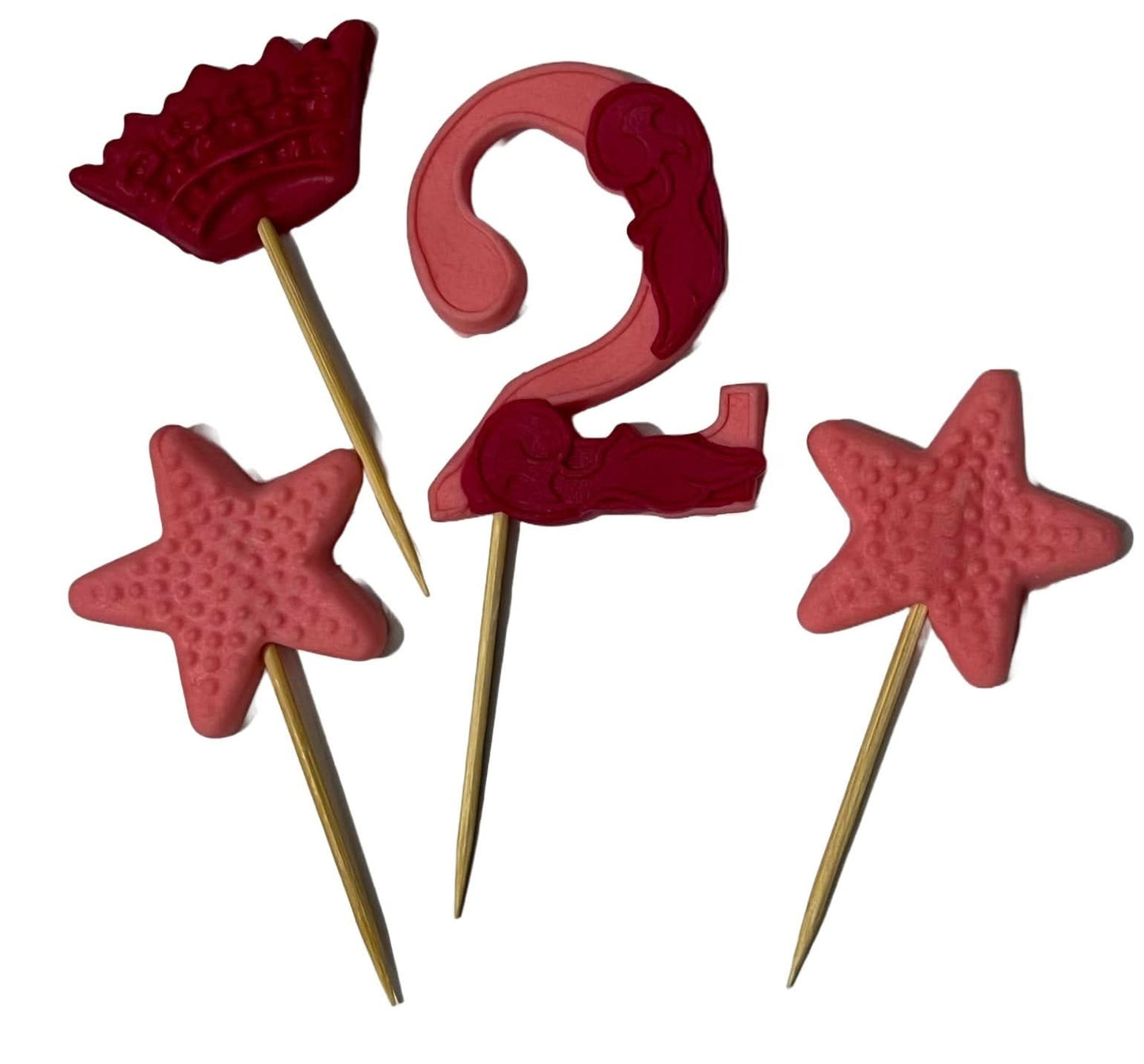 Eetbare suikerdecoratie, nummer 2, roze/fuchsia decoraties van Sugar Paste Nati Shop